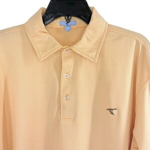 GenTeal Men's XL Golf Polo Orange White Stripe Stretch Performance Shirt Duck